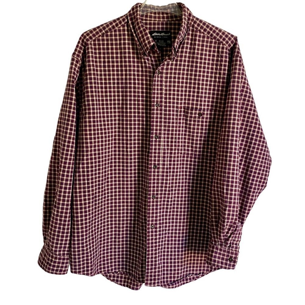 Eddie Bauer Long Sleeve Cotton Button Down Shirt Men's Large